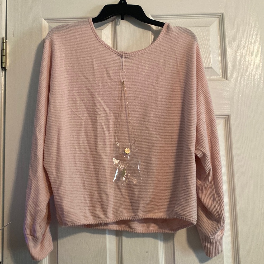 IZ BYER long sleeve blush blouse